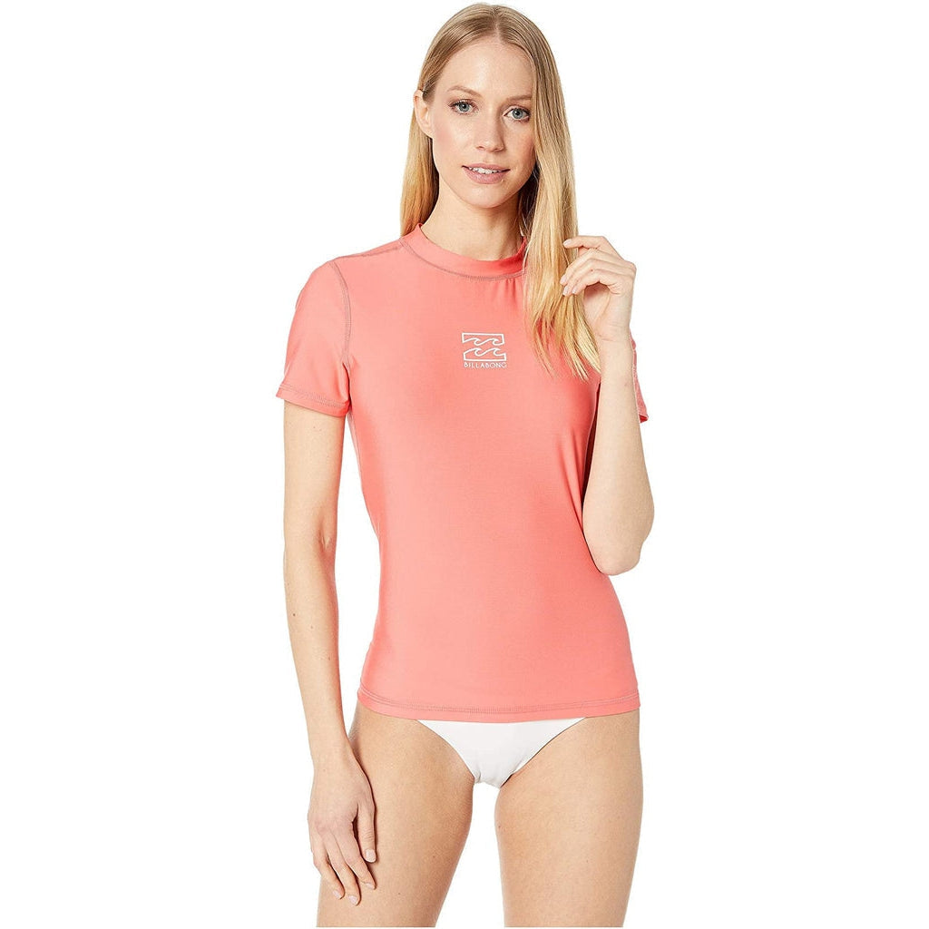 Billabong - Core Loose Fit Short Sleeve- Rash Guard - Women-Rash Guards-Billabong-S/8-Womens-Sunkissed Coral-Spunkys Surf Shop LLC