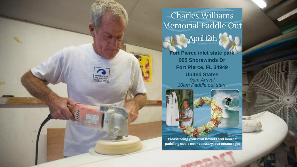 A Celebration of Life & Paddle Out for Charles "Chuck" Williams-Spunkys Surf Shop-Fort Pierce-Florida-Treasure Coast