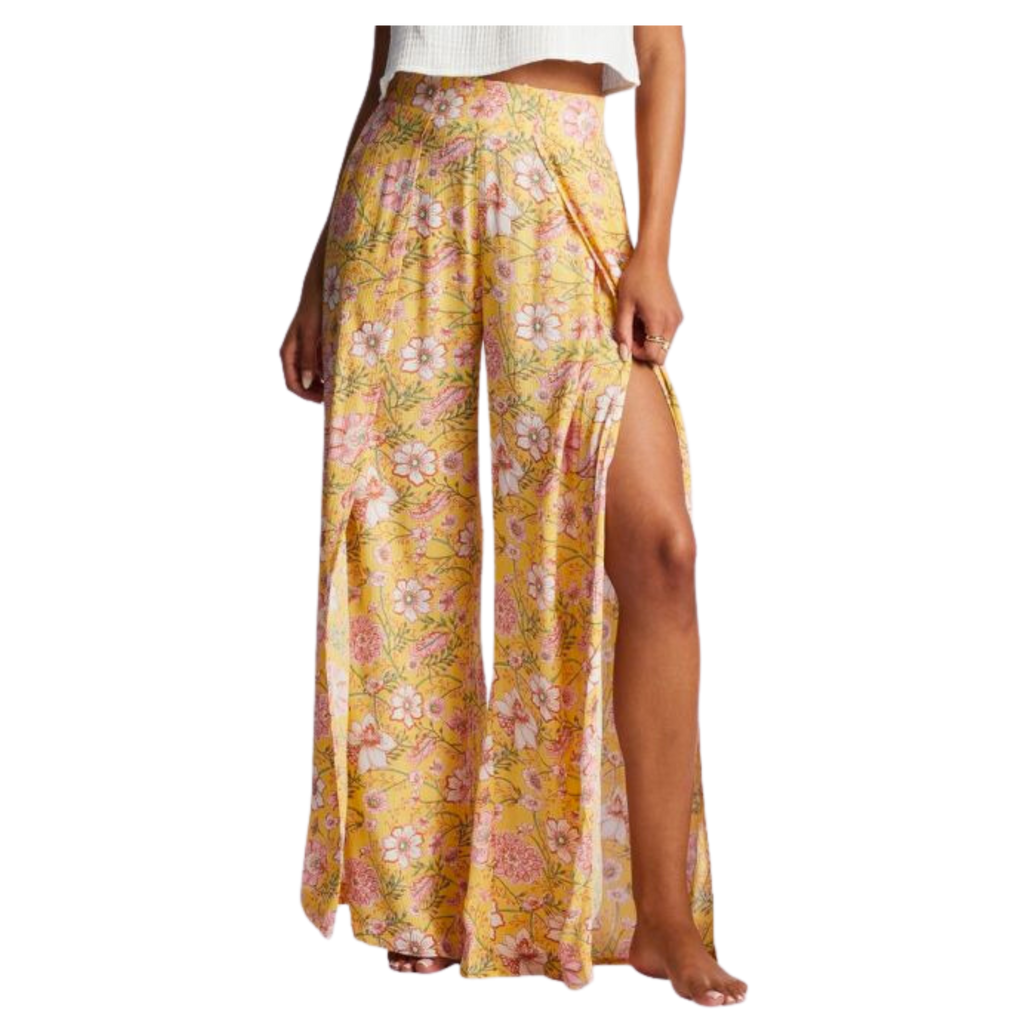 Billabong - Split Spirit Floral - Pants - Women-Pants-Billabong-S-Womens-Golden Peach-Spunkys Surf Shop LLC