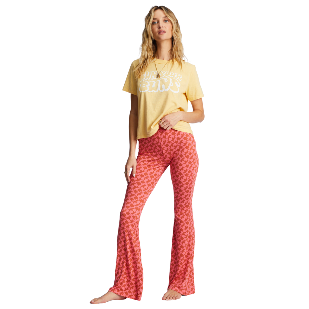 Billabong - Sundown High-Waisted Flared - Pants - Women-Pants-Billabong-S-Womens-Coral Crush-Spunkys Surf Shop LLC