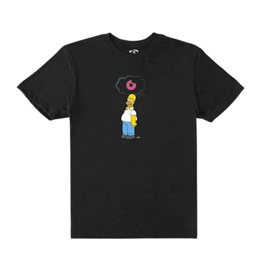 Billabong - The Simpsons Donut Organic Short Sleeve - T-Shirts - Mens-T-Shirts-Billabong-S-Mens-Black-Spunkys Surf Shop LLC