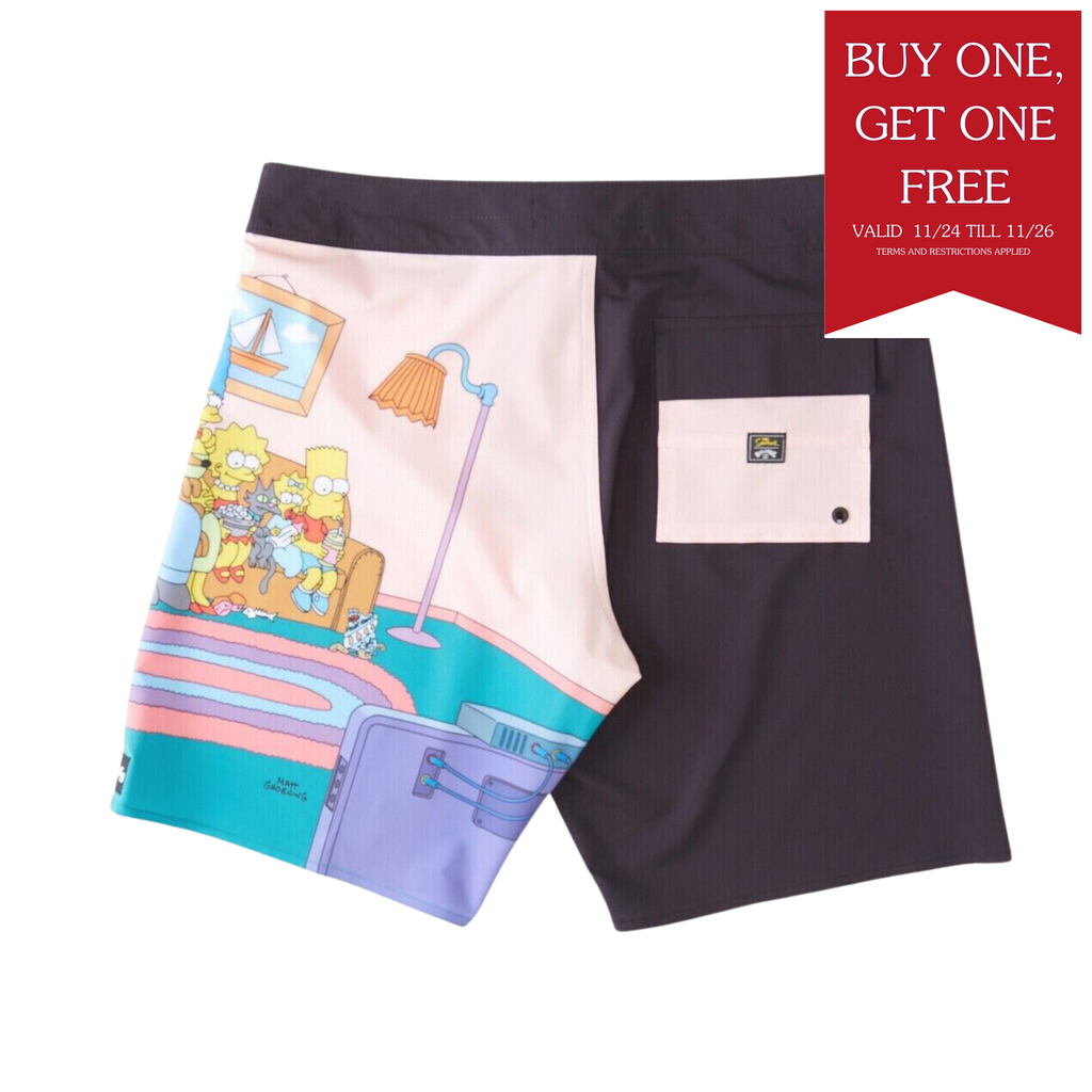 Billabong - The Simpsons Family Couch - Mens-Board Shorts-Billabong-30-Mens-Black-Spunkys Surf Shop LLC