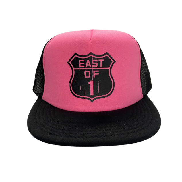 East of 1 - Trucker Hat - Black & Pink-Hats-East of 1-Black & Pink-Spunkys Surf Shop LLC