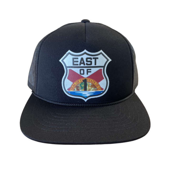 East of 1 - Trucker Hat - Florida Edition-Hats-East of 1-Black-Spunkys Surf Shop LLC