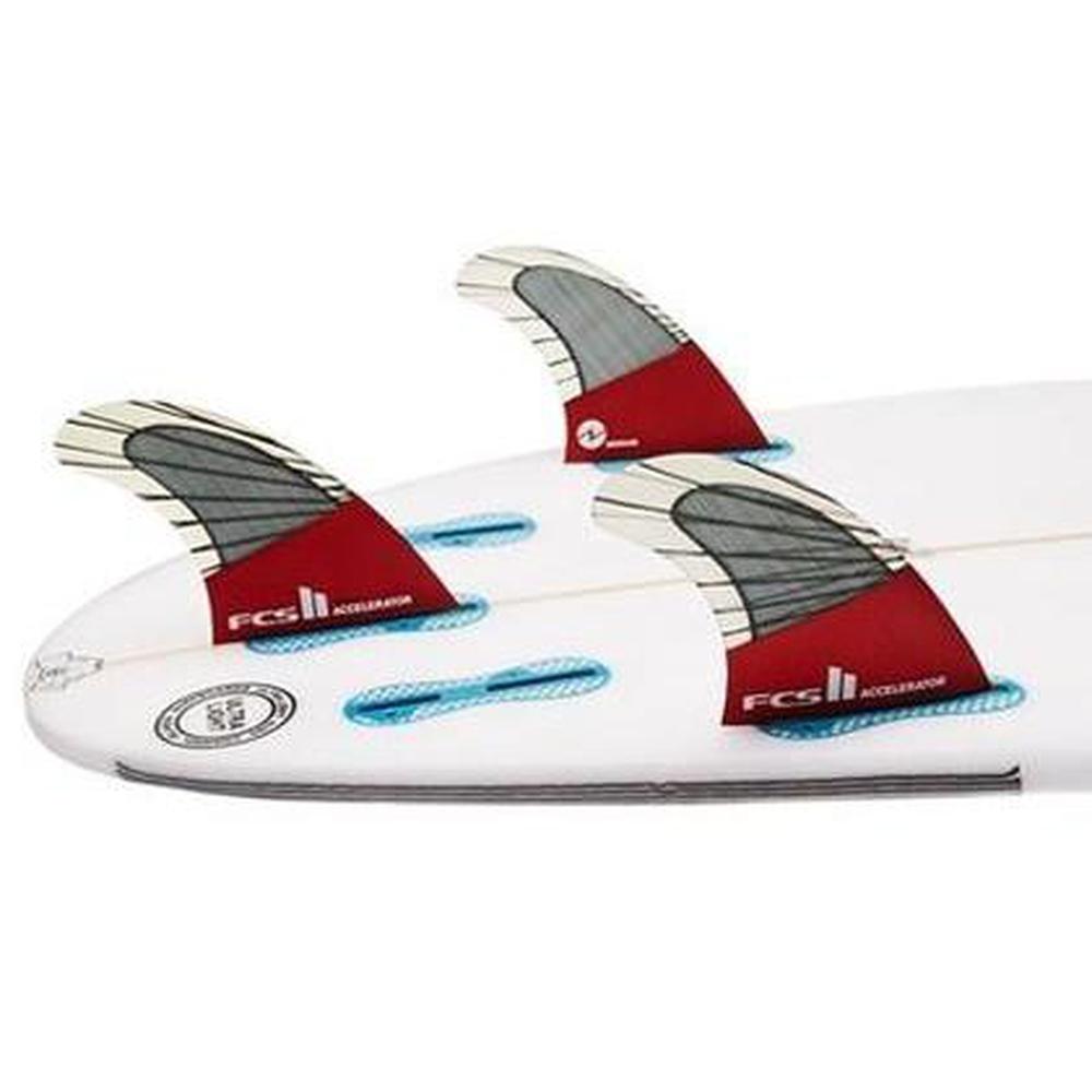 FCS II - Accelerator PC Carbon - Tri Fin-FCS Fins-FCS-Medium-Red-Spunkys Surf Shop LLC