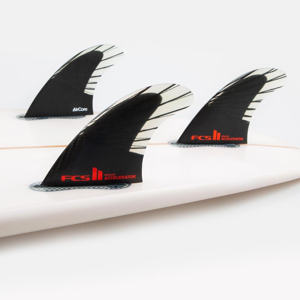 FCS II - Accelerator PC Carbon - Tri Fin-FCS Fins-FCS-Medium-Red-Spunkys Surf Shop LLC