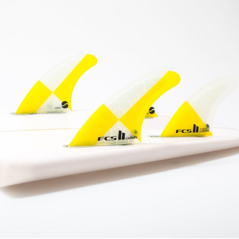 FCS II - Carver PC - Tri Fin-FCS Fins-FCS-Medium-Yellow-Spunkys Surf Shop LLC