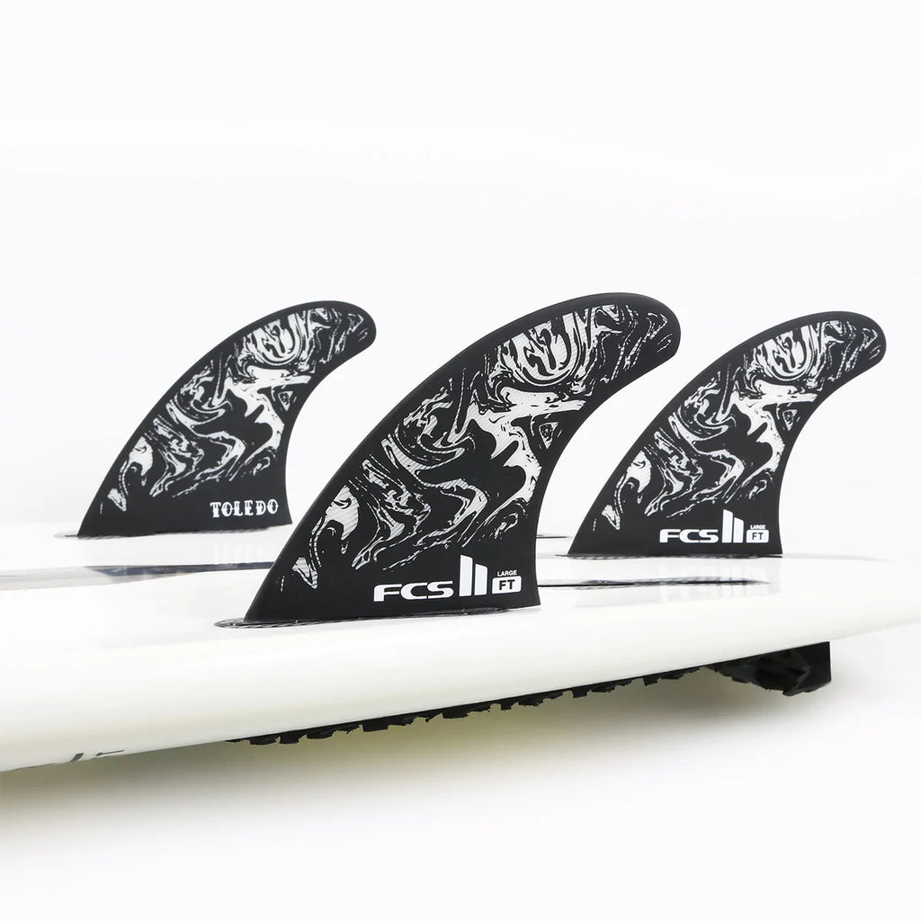 FCS II - Filipe Toledo PC Aircore - Tri Fins-FCS Fins-FCS-Medium-Black & White-Spunkys Surf Shop LLC