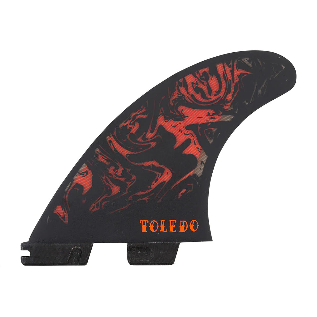 FCS II - Filipe Toledo PC Aircore - Tri Fins-FCS Fins-FCS-Medium-Black & Red-Spunkys Surf Shop LLC