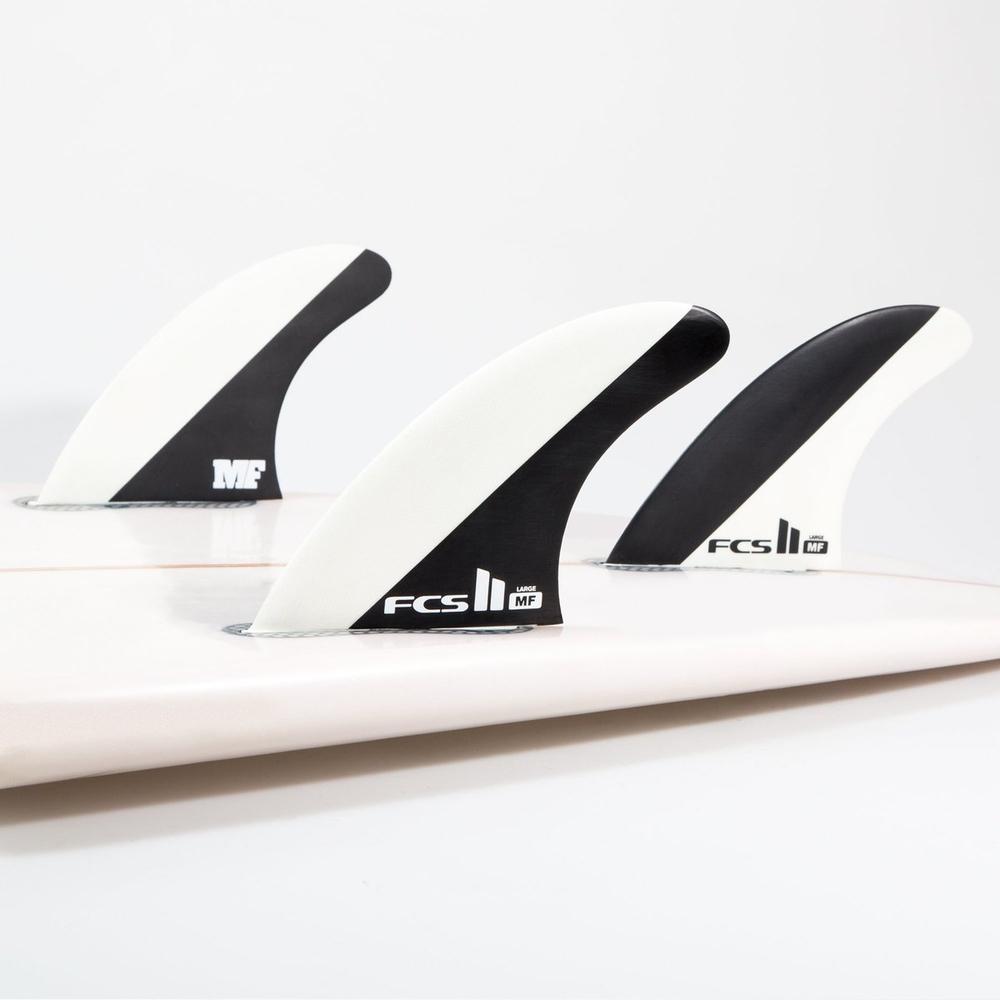 FCS II - Mick Fanning - Tri Fin-FCS Fins-FCS-Medium-White & Black-Spunkys Surf Shop LLC