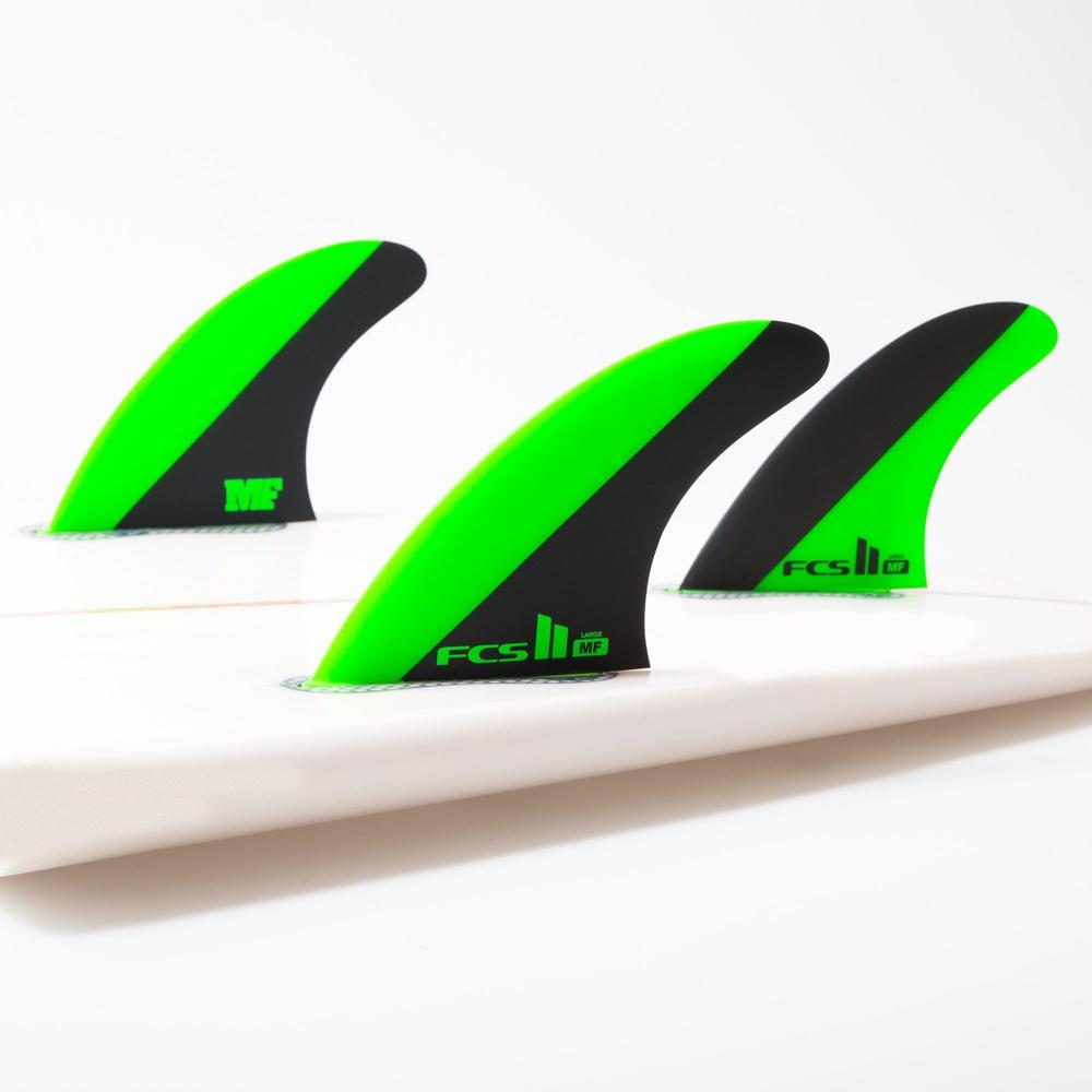 FCS II - Mick Fanning - Tri Fin-FCS Fins-FCS-Medium-White & Black-Spunkys Surf Shop LLC