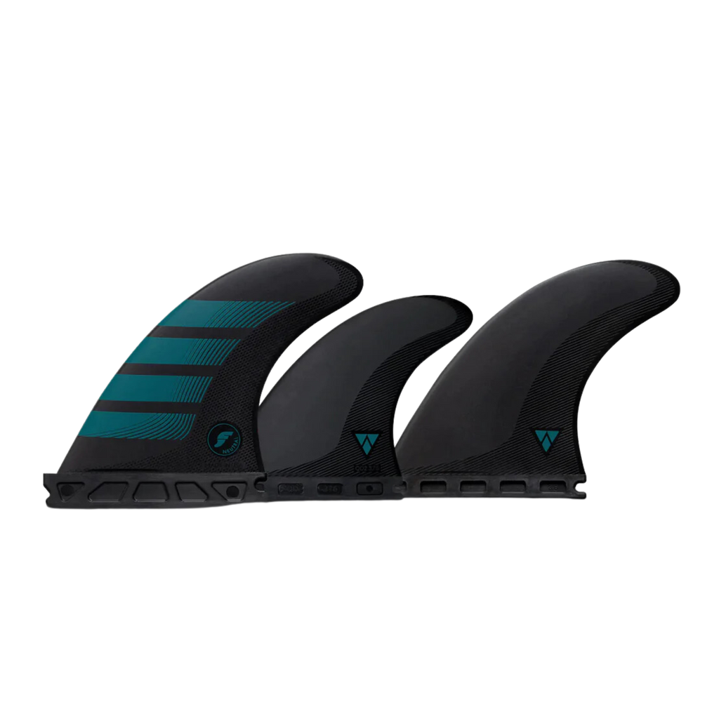 Futures-F4-5 Fin Set-Futures Fins-Futures-Small-Carbon/Teal-Spunkys Surf Shop LLC
