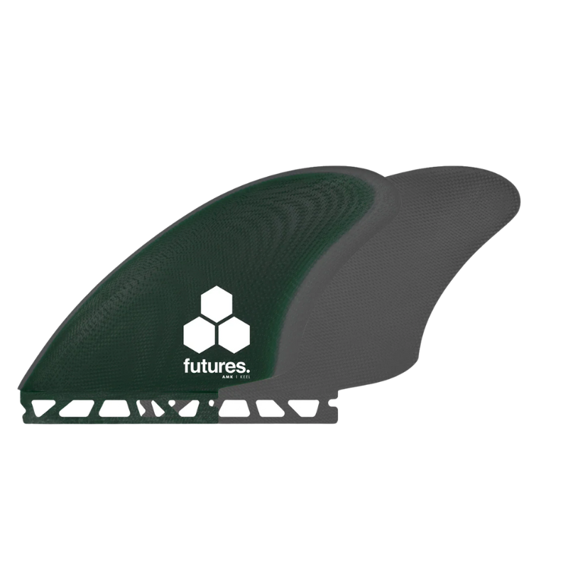 Futures Fins - Al Merrick Keel Twin Fins - Universal-Twin Fins-Futures Fins-Universal-Green/Gray-Spunkys Surf Shop LLC