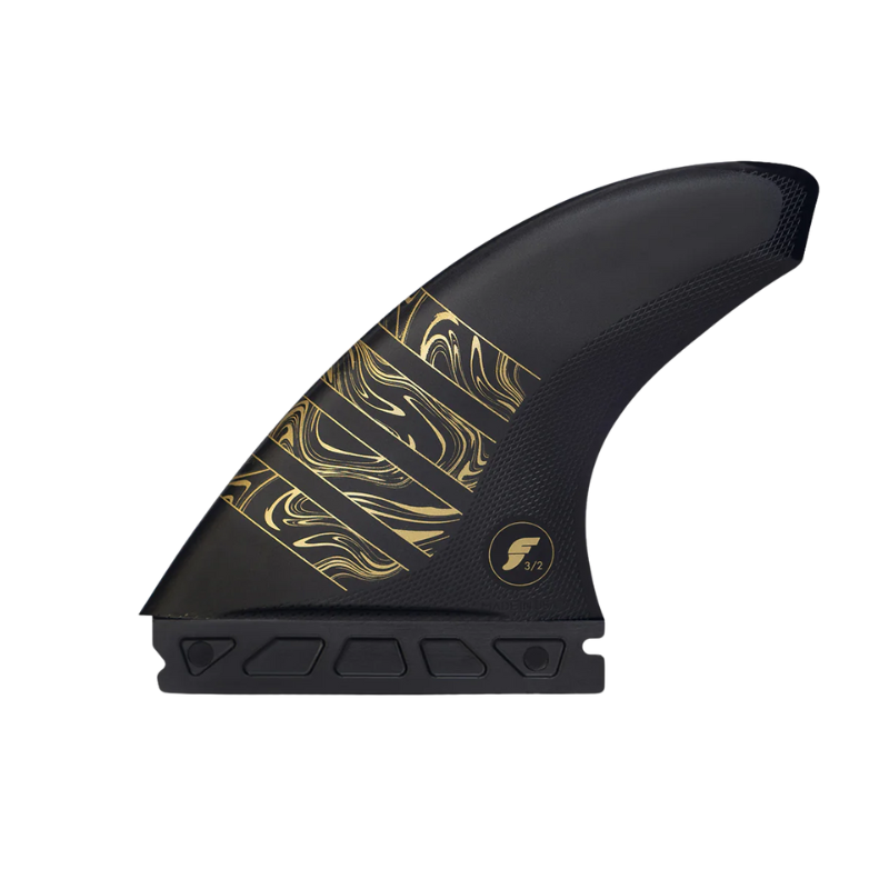 Futures Fins - Vector 3/2 Alpha Thruster - Medium-Thruster-Futures Fins-Medium-Carbon/Gold-Spunkys Surf Shop LLC
