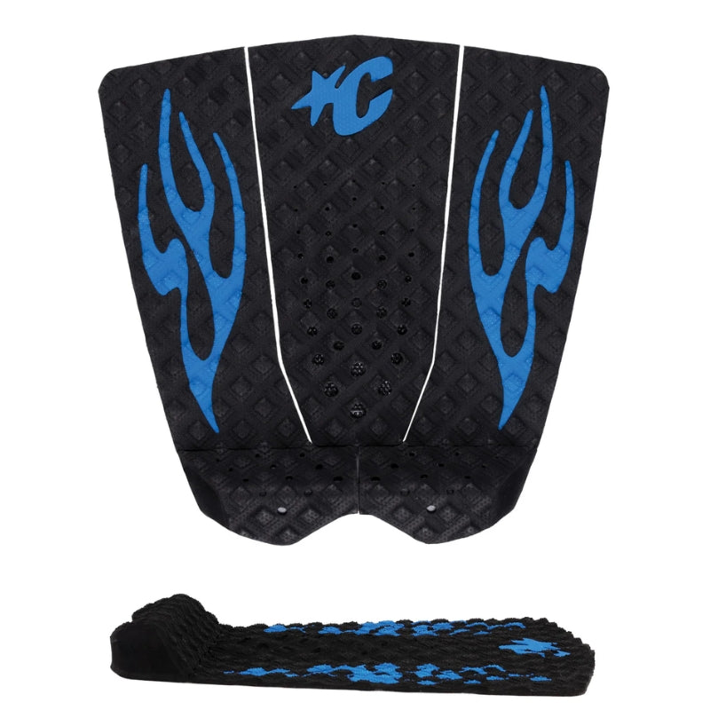 Griffin - Colapinto Signature Traction Pad-Traction-Griffin-Black Cobalt Flames-3 PCE-Spunkys Surf Shop LLC
