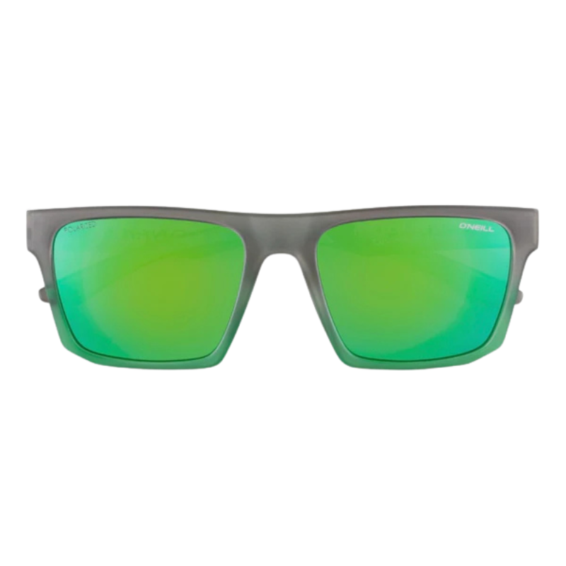 O'Neill - Beacons 2.0 Polarized - Sunglasses - Unisex-Sunglasses-O'Neill-Matte Grey/ Lime Fade/ Green Mirror-Spunkys Surf Shop LLC