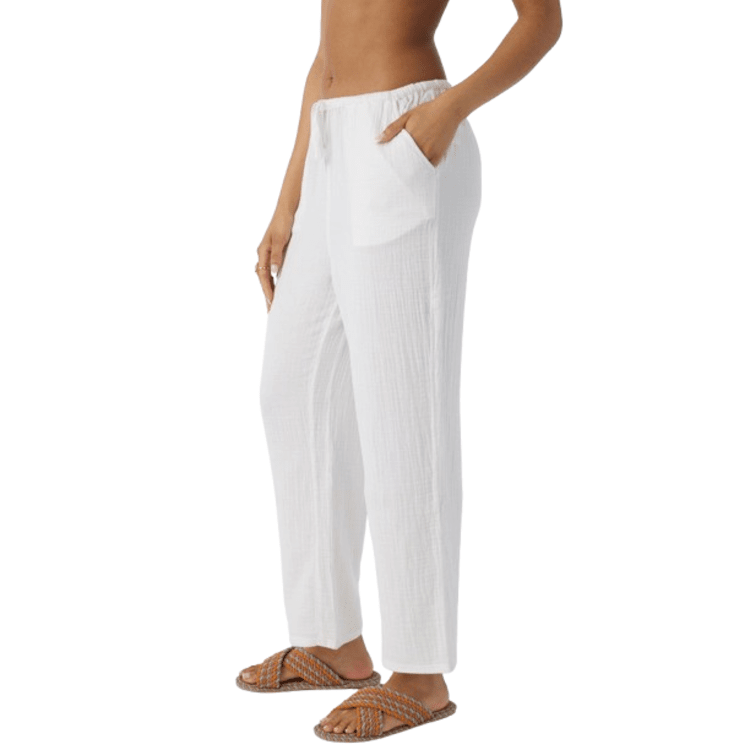 O'Neill - Brenda Crinkle Double Gauze Beach Pants - Pants - Women-Pants-O'Neill-XS-White-Spunkys Surf Shop LLC