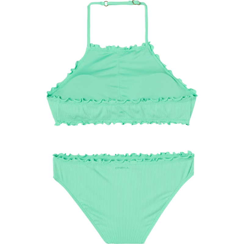 O'Neill - Dawnbreak Rib Hi-neck Ruffle E - Swim Set - Women-Swim Set-O'Neill-Jade Cream-7-Spunkys Surf Shop LLC