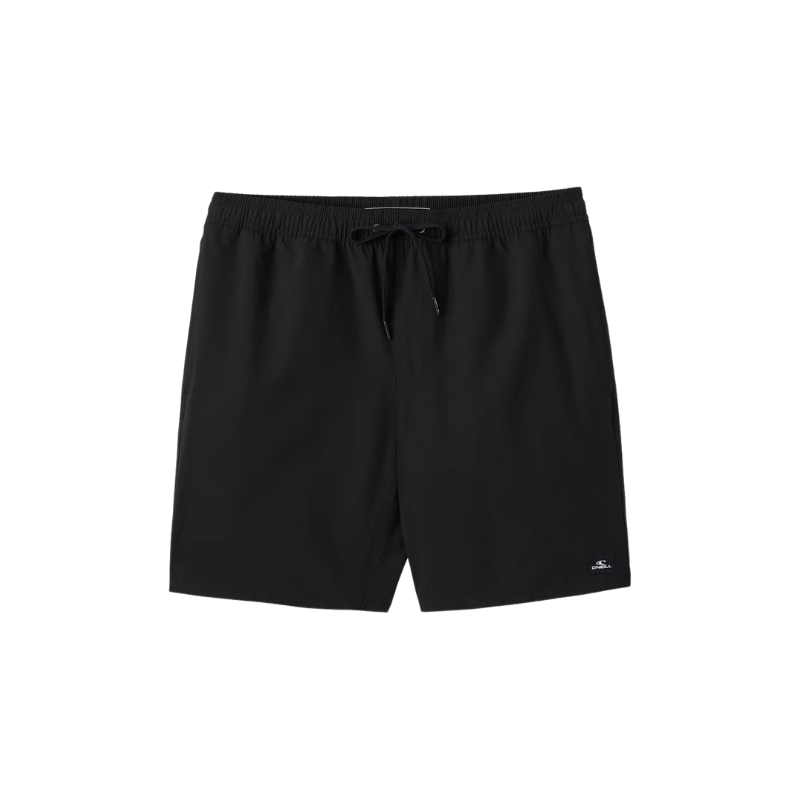 O'Neill - Lennox Hermosa Solid 17" Volleys - Trunks - Mens-Swim Bottoms-O'Neill-Black-S-Spunkys Surf Shop LLC