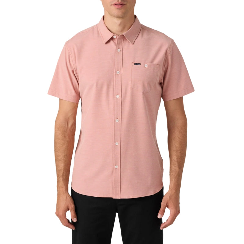 O'Neill - Light Check Hybrid Standard Shirt - Mens-Shirts-O'Neill-Ginger Spice-S-Spunkys Surf Shop LLC