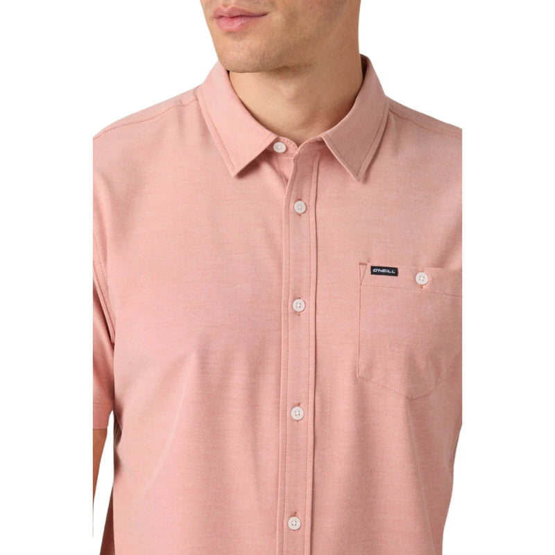 O'Neill - Light Check Hybrid Standard Shirt - Mens-Shirts-O'Neill-Ginger Spice-S-Spunkys Surf Shop LLC