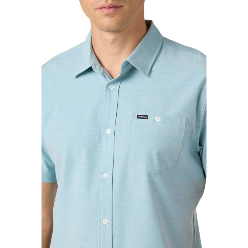 O'Neill - Light Check Hybrid Standard Shirt - Mens-Shirts-O'Neill-Blue Fade-S-Spunkys Surf Shop LLC