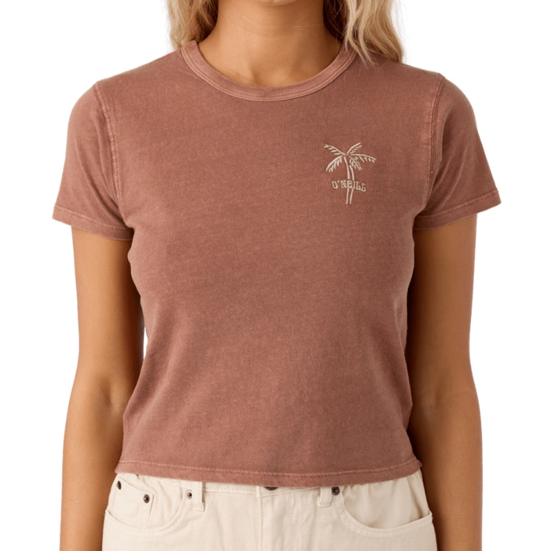 O'Neill - Pacific Palm - Tee - Women-Tees-O'Neill-Carob Brown-XS-Spunkys Surf Shop LLC