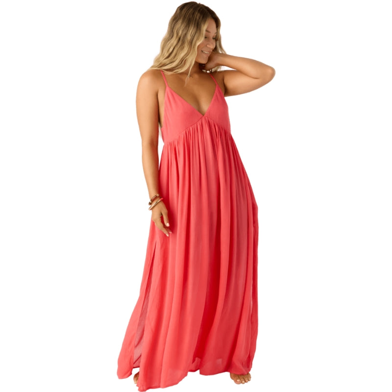 O'Neill - Saltwater Solids Mel Maxi - Dress - Women-Cover Ups-O'Neill-XS-Cayenne-Spunkys Surf Shop LLC