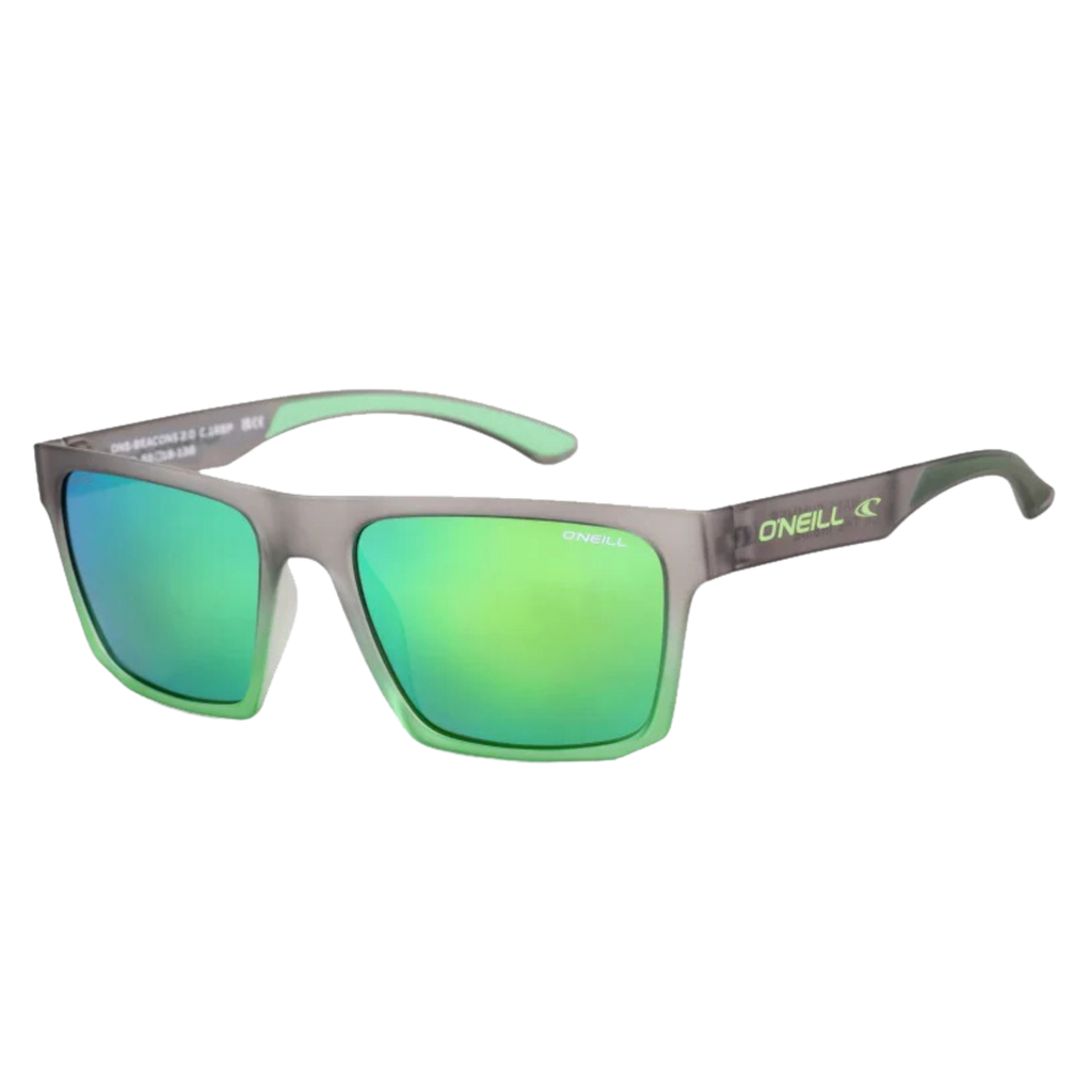 O'neill Sunglasses - Beacons 2.0 - Matte Grey / Lime Fade / Green Mirror Polirezed-Sunglasses-O'neill-Polarized-Unisex-Matte Grey / Lime Fade / Green Mirror Polirezed-Spunkys Surf Shop LLC