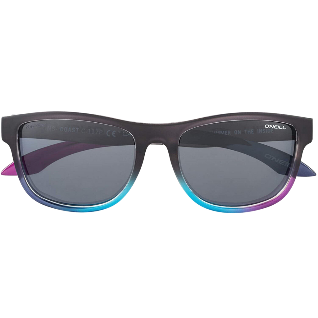O'neill Sunglasses - Coast 2.0 - Matte Gray / Gloss Multi Colored Crystal / Smoke Polarized