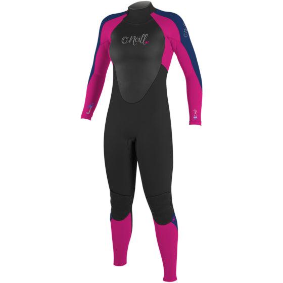 O'neill Wetsuits - Girl's Epic 3/2mm Back Zip Full - Wetsuit-Wetsuits-O'neill Wetsuits-4-Children-Black/Berry/Navy-Spunkys Surf Shop LLC