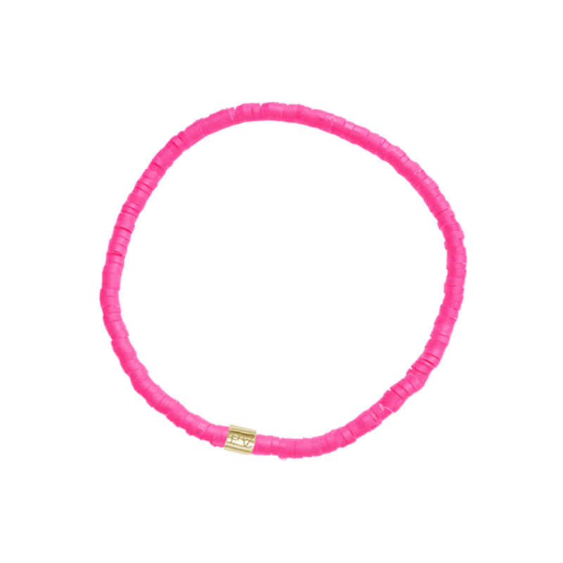 Pura Vida - Cabrillo Vinyl Disc - Stretch Bracelet - Women-Jewelry-Pura Vida-Neon Pink (NPNK)-Spunkys Surf Shop LLC