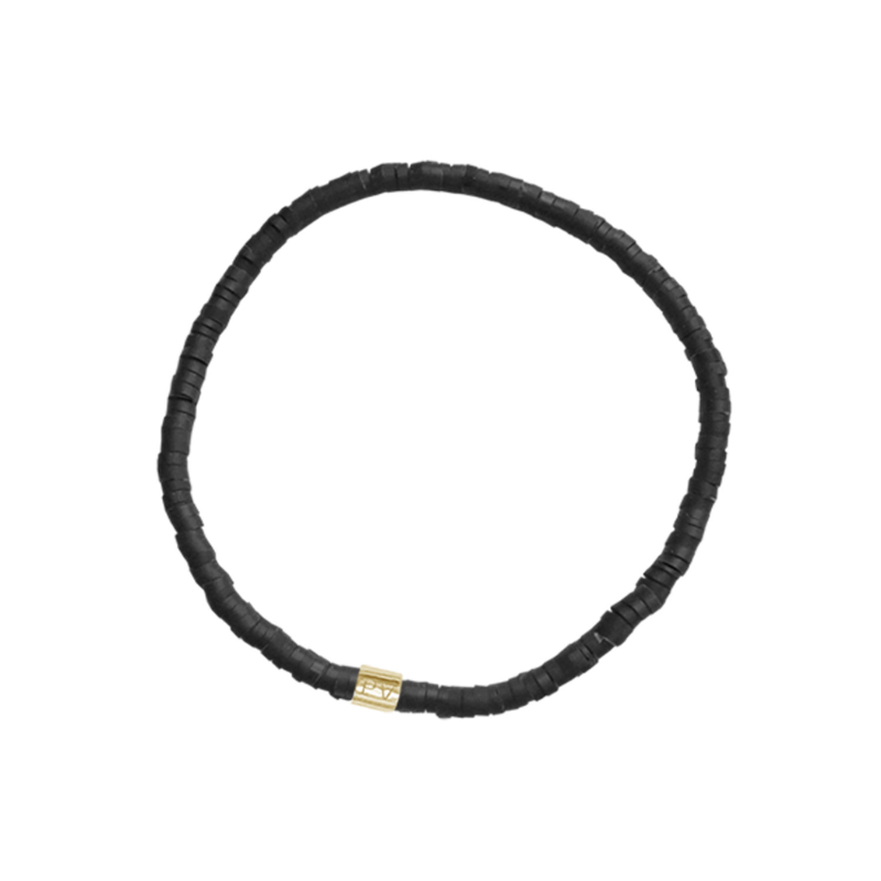 Pura Vida - Cabrillo Vinyl Disc - Stretch Bracelet - Women-Jewelry-Pura Vida-Black-Spunkys Surf Shop LLC