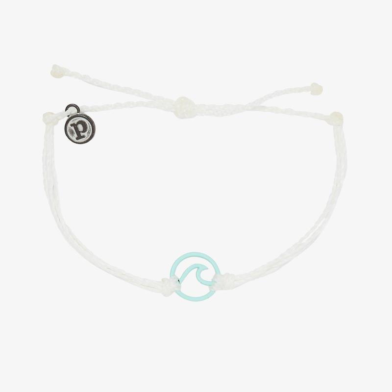 Pura Vida - Enamel Wave Aqua Bracelet - White-Jewelry-Pura Vida-One fits all-White-Spunkys Surf Shop LLC