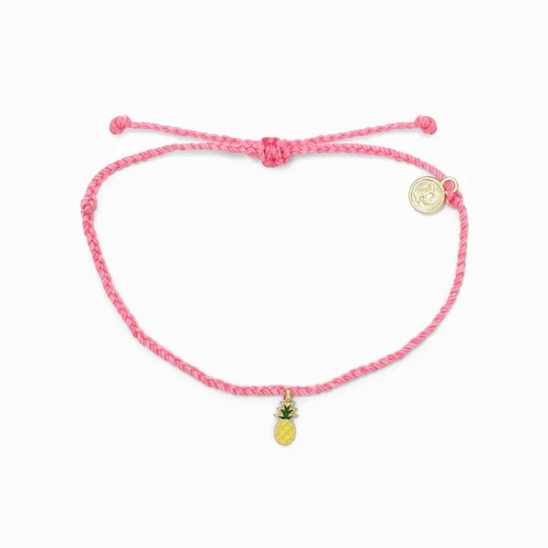 Pura Vida - Gold Enamel Pineapple Bitty-Jewelry-Pura Vida-One fits all-Pink-Spunkys Surf Shop LLC