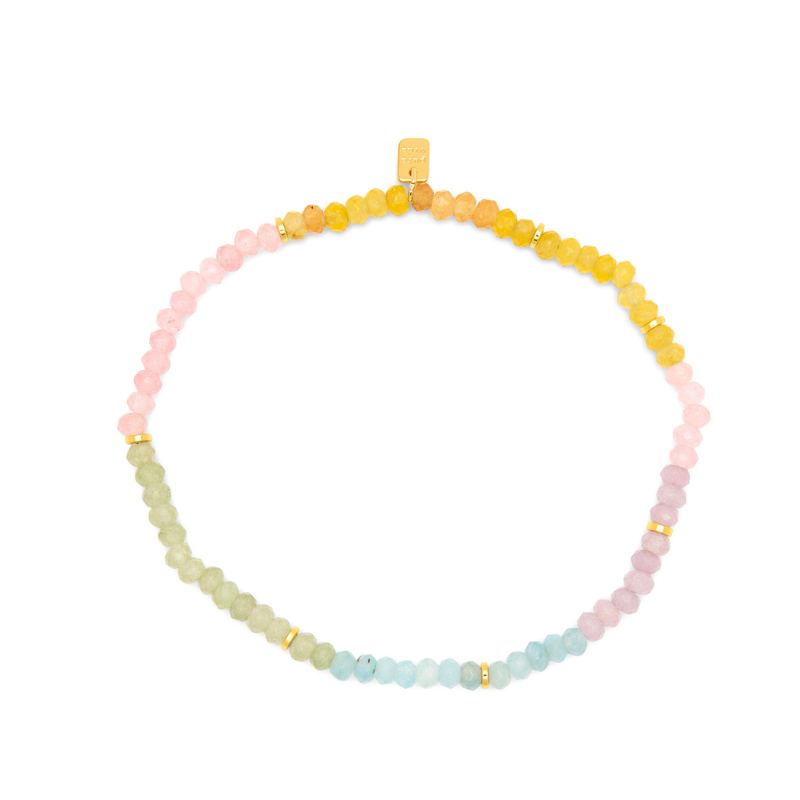 Pura Vida -Ombre Rainbow Bead Stretch - Anklet - Women-Jewelry-Pura Vida-Gold-Spunkys Surf Shop LLC