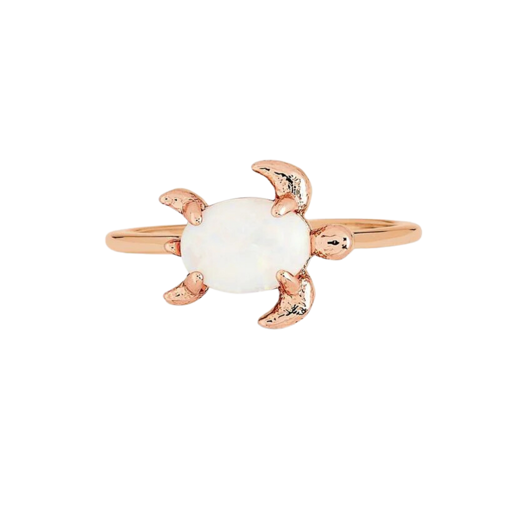 Pura Vida - Opal Sea Turtle Ring - Rose Gold