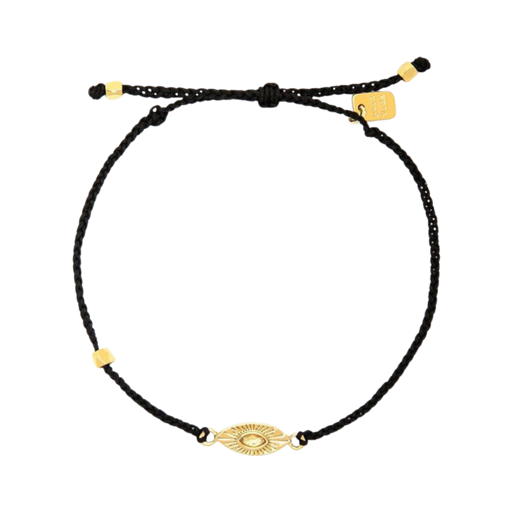 Pura Vida - Sunburst Eye Charm Gold Bracelet - Black