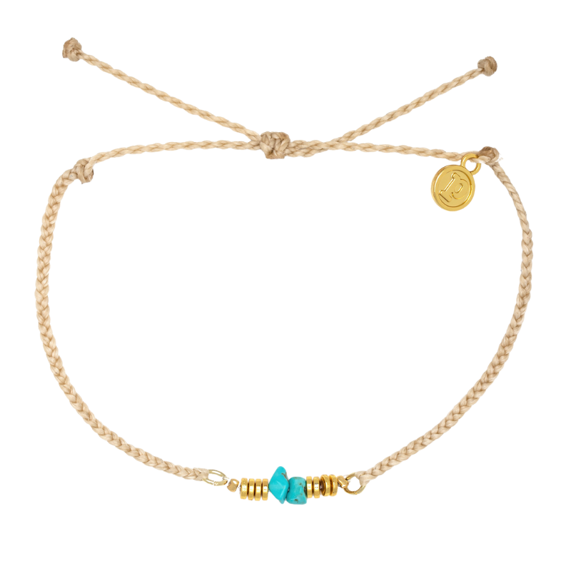 Pura Vida - Turquoise Chip Bitty Braid - Anklet - Women-Jewelry-Pura Vida-Beige (BEIG)-Spunkys Surf Shop LLC