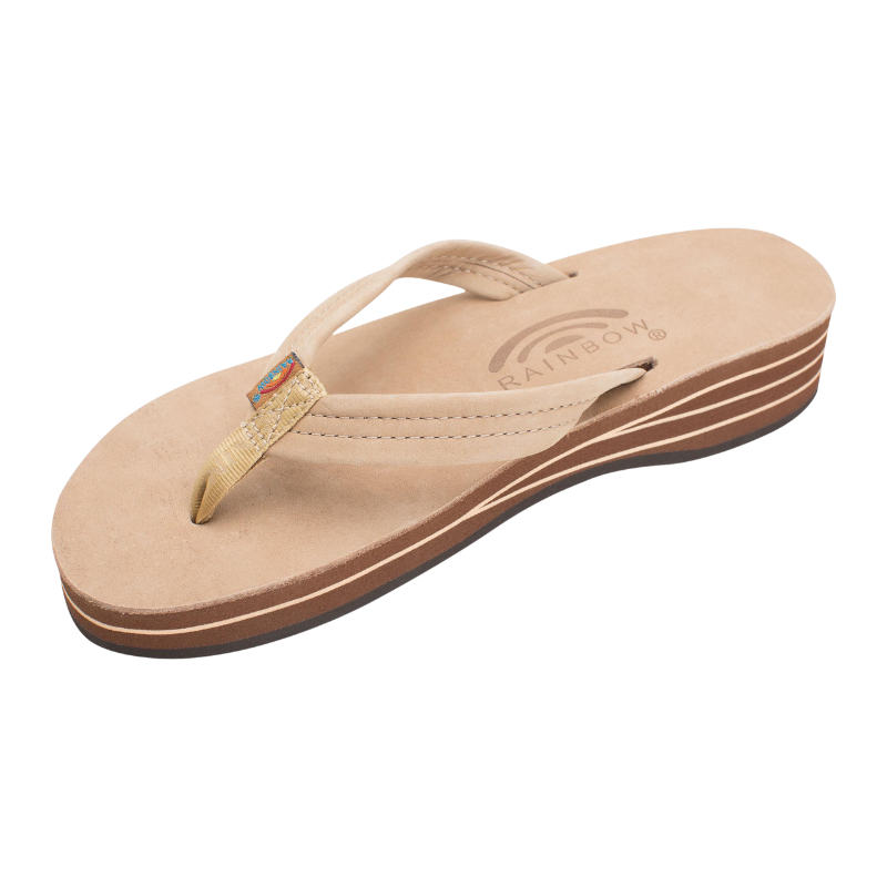Rainbow - 4 Layer Wedge Leather Strap - Sandals - Women-Sandals-Rainbow Sandals-Small (5.5 - 6.5)-Sierra Brown-Spunkys Surf Shop LLC