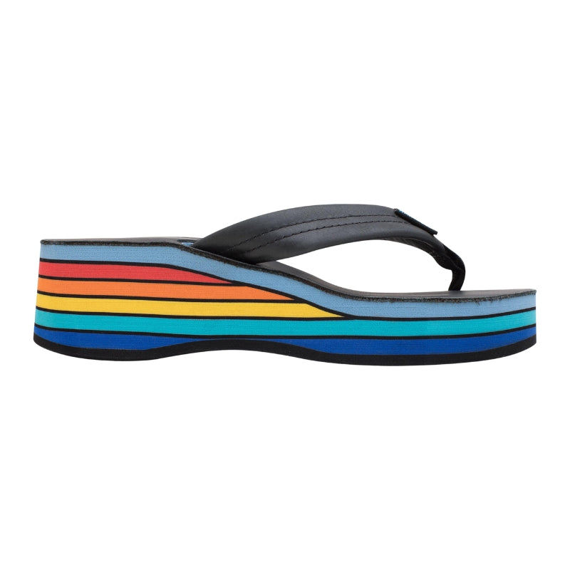 Rainbow - 6 Layer Wedge 1" Leather Strap - Sandals - Women