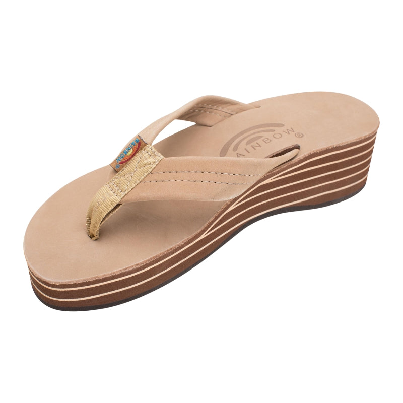Rainbow - 6 Layer Wedge 1" Leather Strap - Sandals - Women-Sandals-Rainbow Sandals-Small (5.5 - 6.5)-Sierra Brown-Spunkys Surf Shop LLC