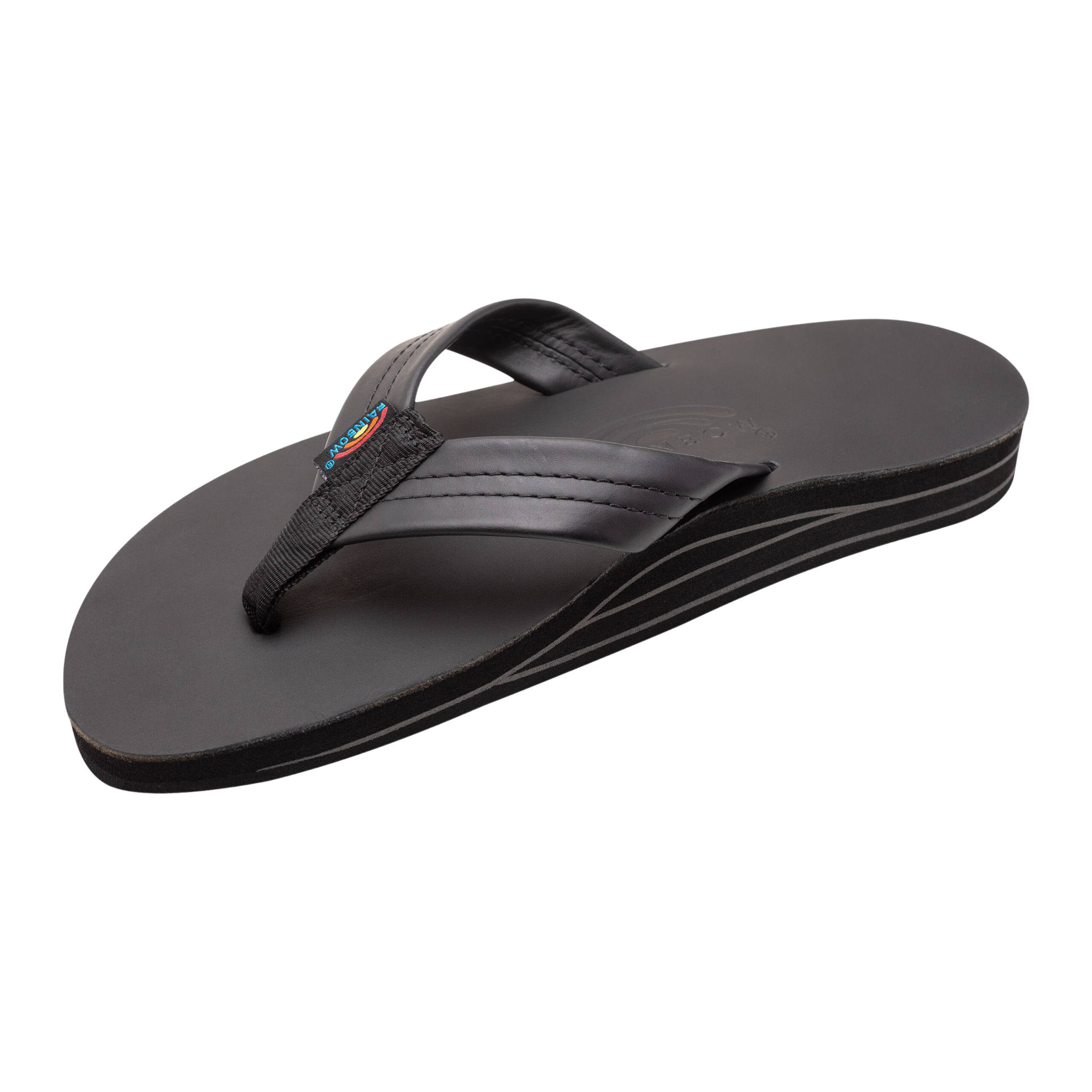 Rainbow - Classic Leather Sandal - Black Double Layer Arch - Mens Rainbow - Classic Leather Sandal - Black Double Layer Arch - Mens