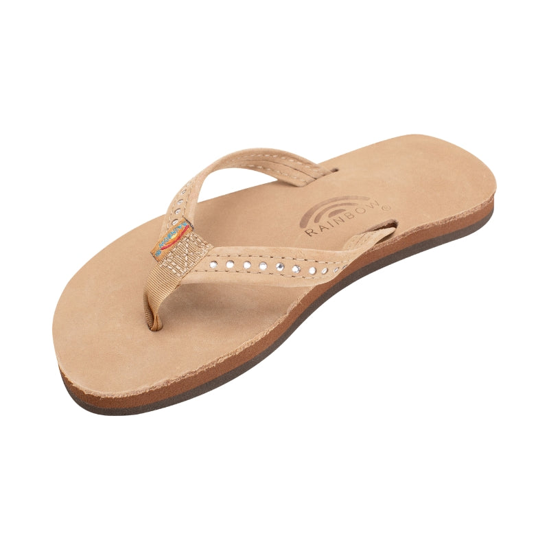 Rainbow - Crystal Premier Leather 1/2" Narrow Strap - Sandals -Kids-Sandals-Rainbow Sandals-Sierra Brown-3-4 w/Back Strap-Spunkys Surf Shop LLC