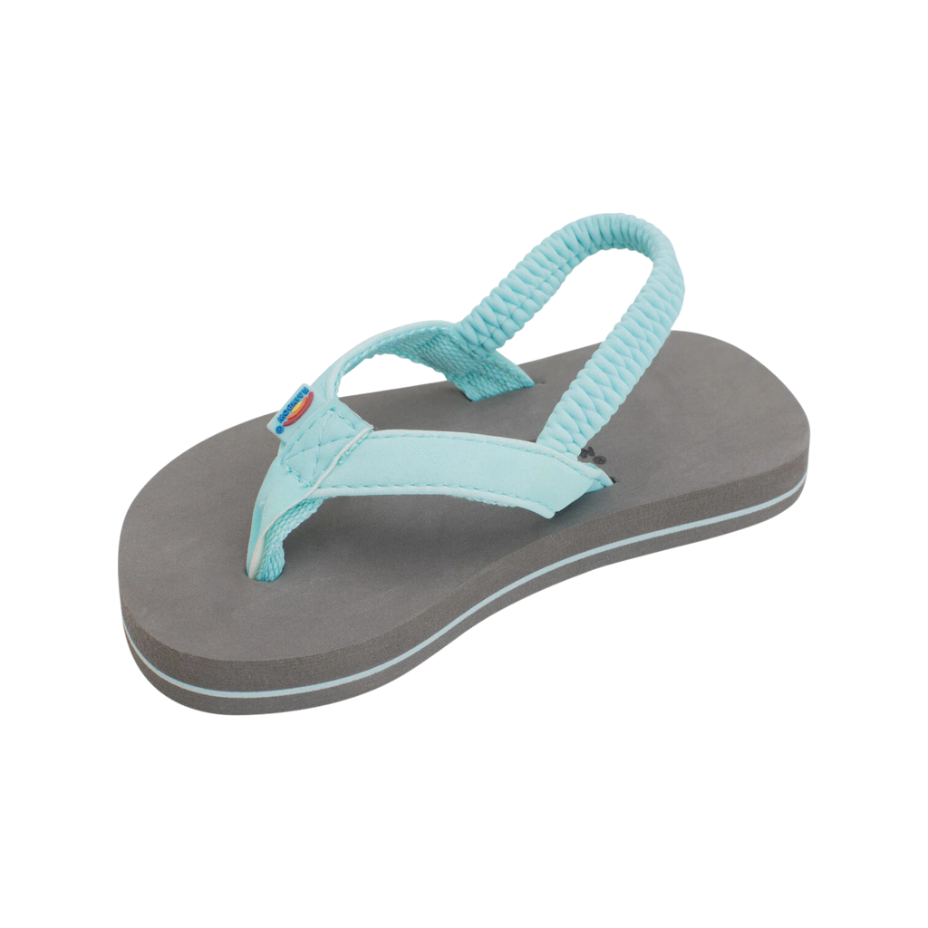 Rainbow - Grombow - Soft Rubber Kids Sandal - Narrow Strap - Aqua-Sandals-Rainbow Sandals-3/4 with Backstrap-Spunkys Surf Shop LLC