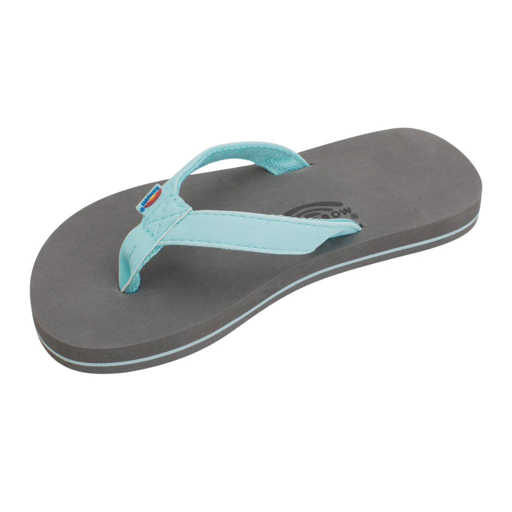 Rainbow - Grombow - Soft Rubber Kids Sandal - Narrow Strap - Aqua-Sandals-Rainbow Sandals-3/4 with Backstrap-Spunkys Surf Shop LLC