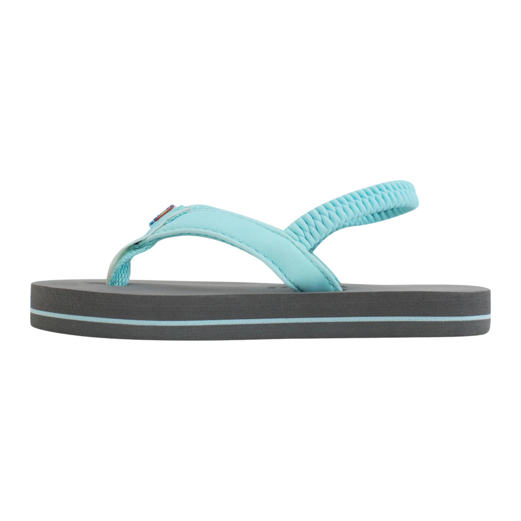 Rainbow - Grombow - Soft Rubber Kids Sandal - Narrow Strap - Aqua-Sandals-Rainbow Sandals-3/4 with Backstrap-Spunkys Surf Shop LLC