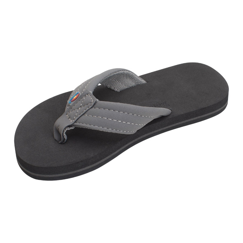 Rainbow - Grombow Soft Rubber Top Sole with 1" Strap and Pin line - Sandals - Kids-Sandals-Rainbow Sandals-3-4 w/Back Strap-Dark Grey / Black-Spunkys Surf Shop LLC