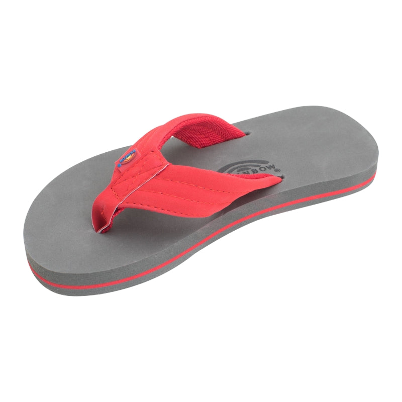 Rainbow - Grombow Soft Rubber Top Sole with 1" Strap and Pin line - Sandals - Kids-Sandals-Rainbow Sandals-3-4 w/Back Strap-Red / Grey-Spunkys Surf Shop LLC