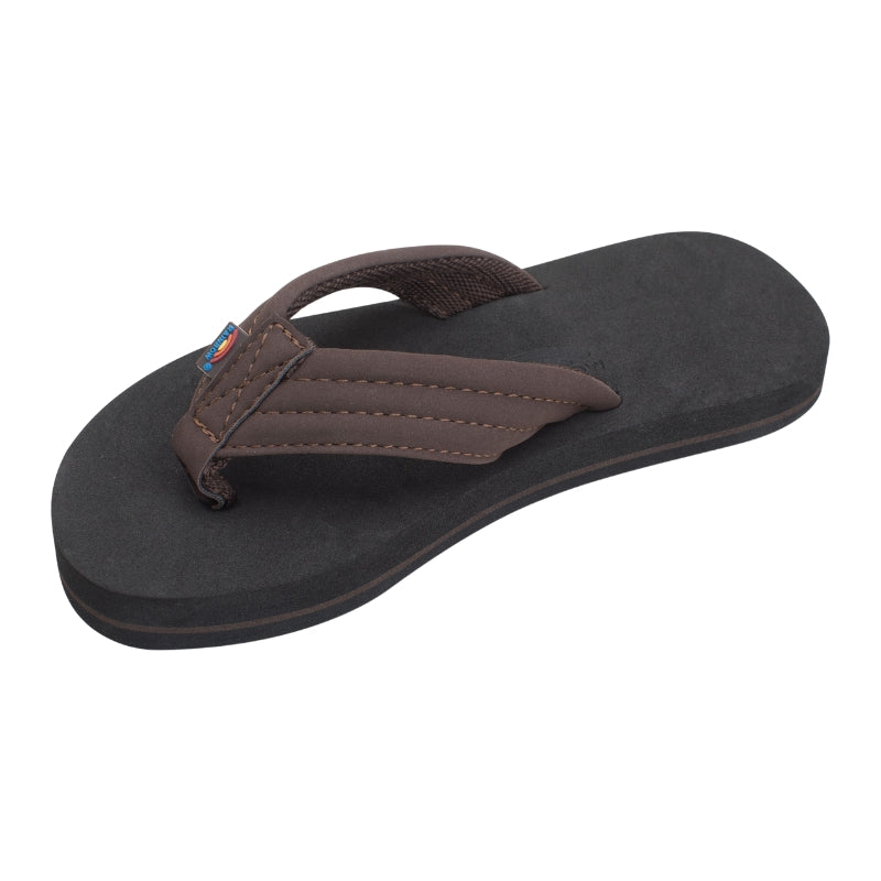 Rainbow - Grombow Soft Rubber Top Sole with 1" Strap and Pin line - Sandals - Kids-Sandals-Rainbow Sandals-3-4 w/Back Strap-Brown / Black-Spunkys Surf Shop LLC